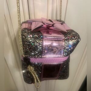 decoration Purple bowknot gift box decor Glitter Handbag
